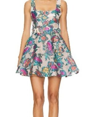 Elliatt Multicolor Floral Square-Neck Mini Dress